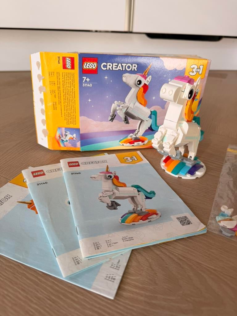 LEGO Creator Unicorn 31140 | 3 in 1 | als nieuw, Lego, Compleet, Ophalen of Verzenden, Zo goed als nieuw