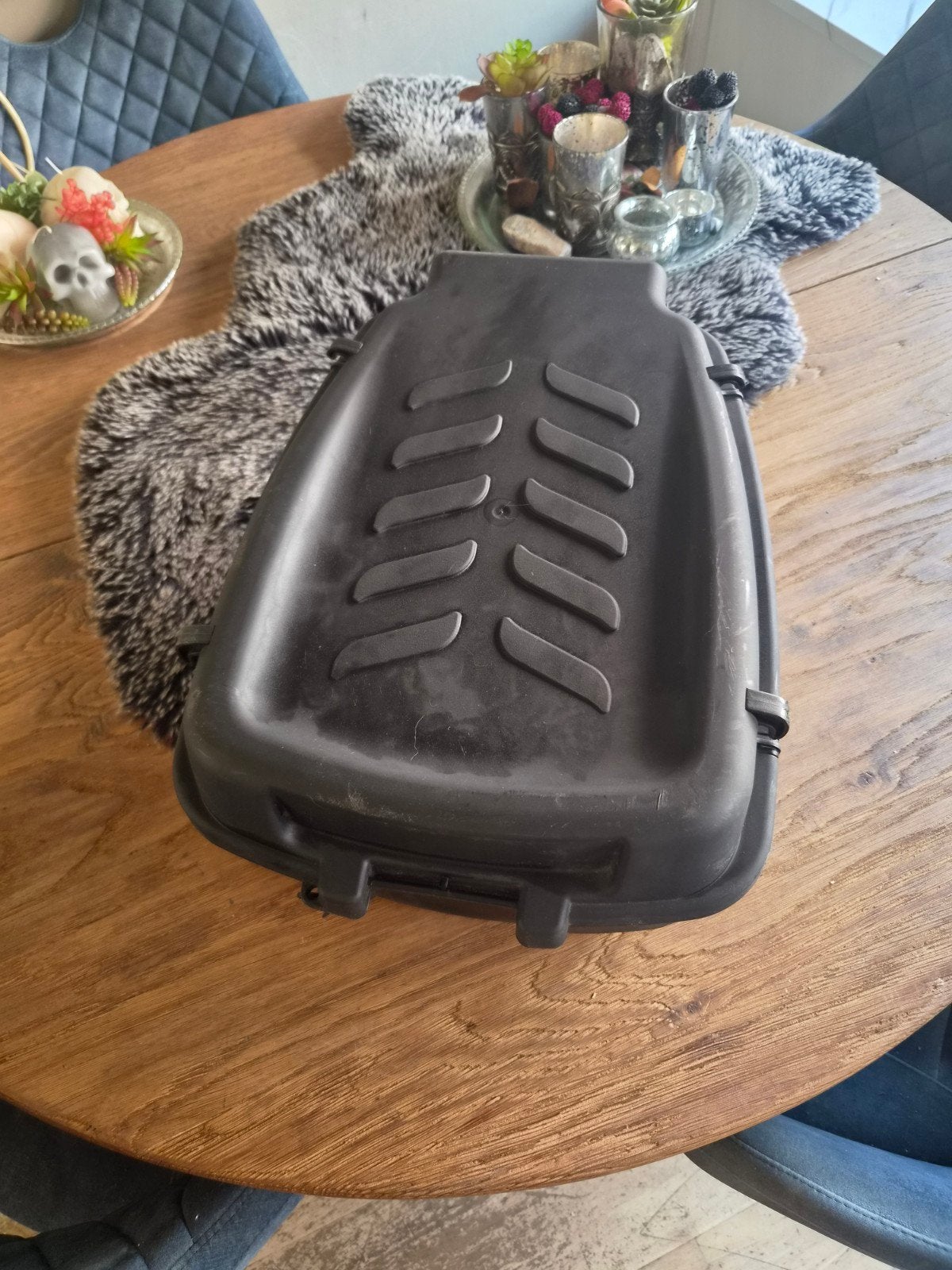 #113# Zwarte opbergbox voor scooter of motor, Ophalen, Gebruikt