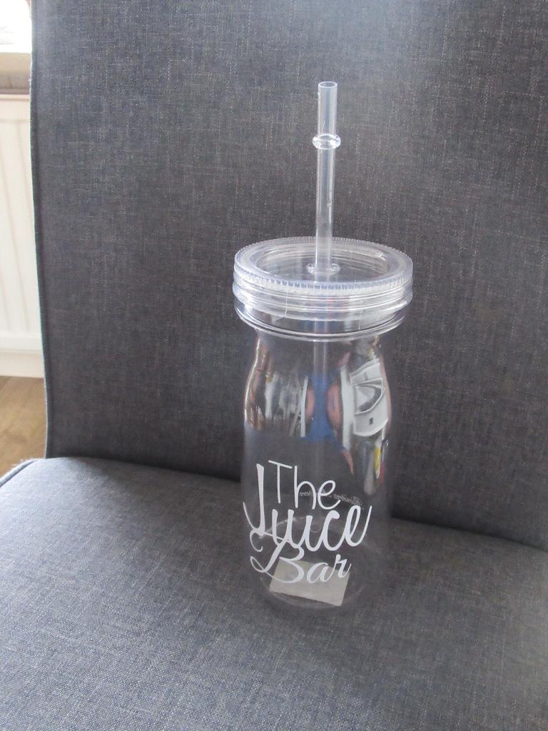 Drinkbeker / smoothiebeker Riviera Maison 'the juice bar', Ophalen of Verzenden, Zo goed als nieuw, Overige materialen, Overige stijlen