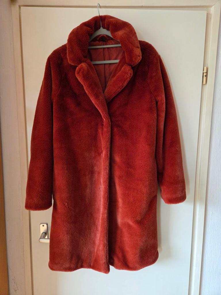 HEMA faux fur / teddy jas – maat S, Bruin, Ophalen of Verzenden, Zo goed als nieuw, Maat 36 (S)
