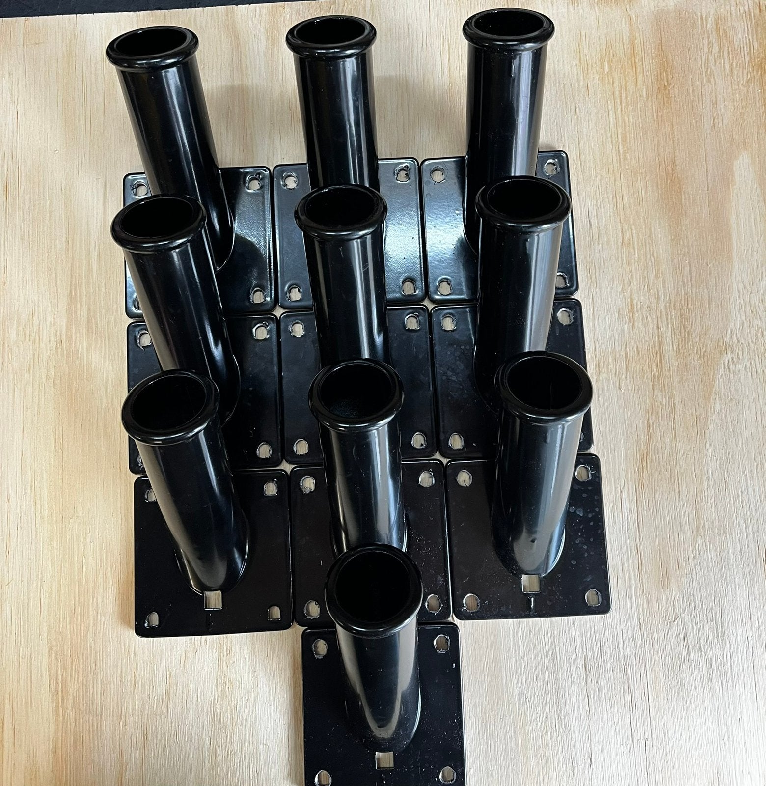 10x vlaggenstokhouder aluminium zwart, Diversen, Ophalen of Verzenden, Zo goed als nieuw