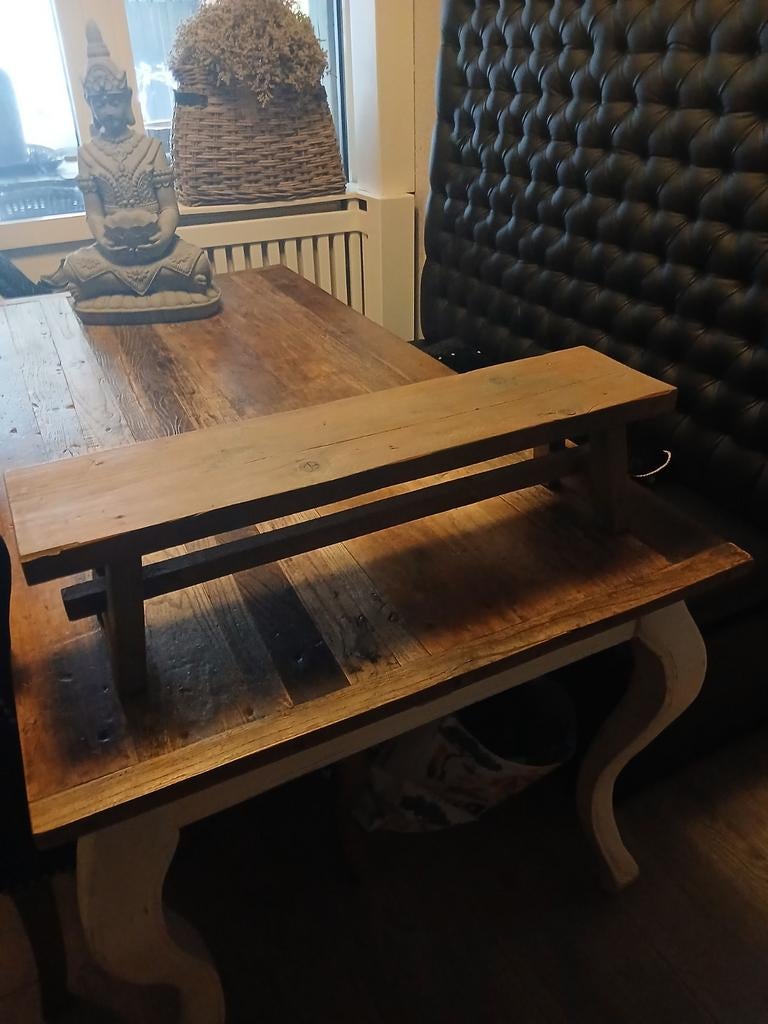 Houten bankje voor op de vensterbank 80x20 cm, Gebruikt, Bruin, Ophalen of Verzenden, Landelijk