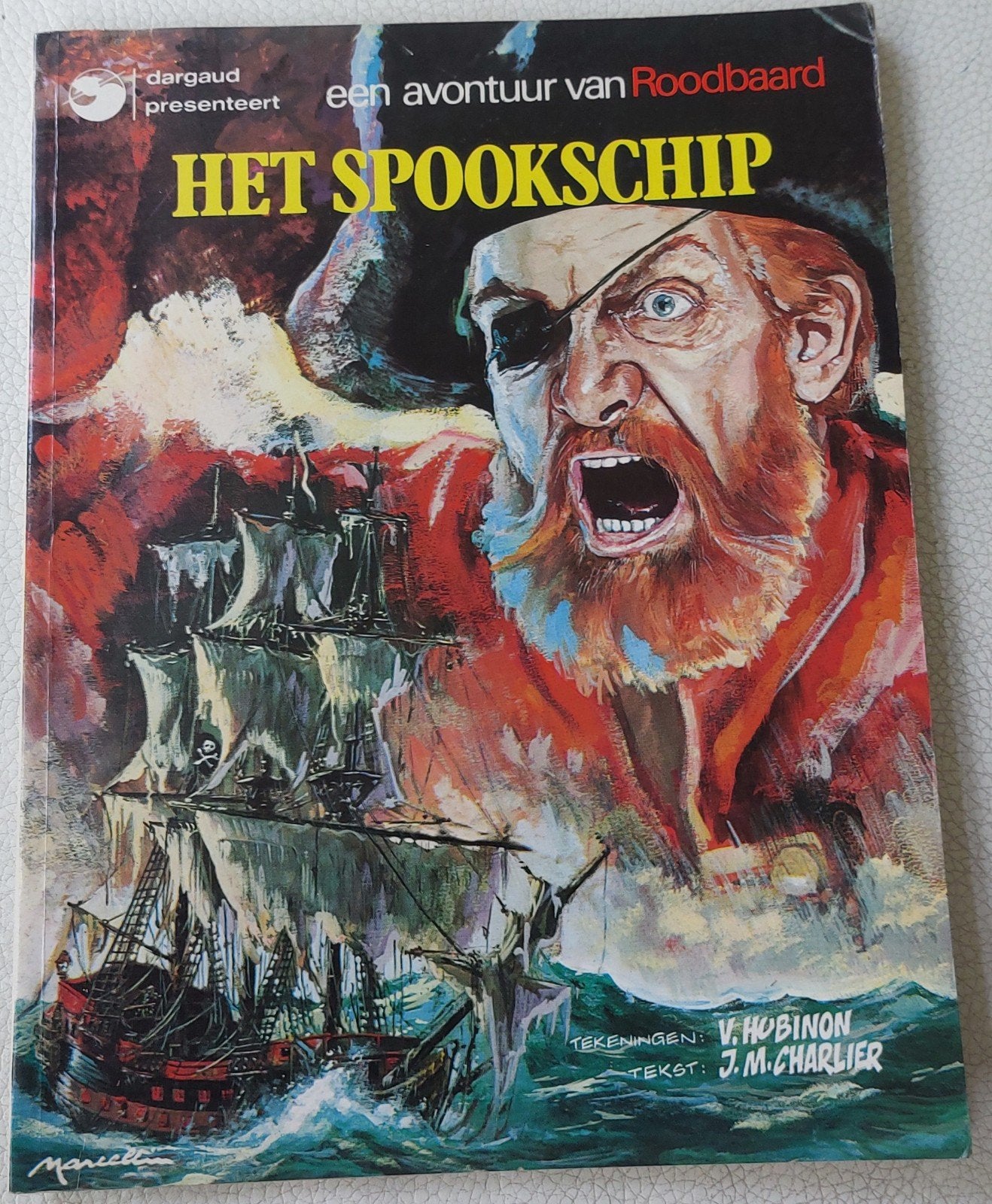 Roodbaard - Het Spookschip (1969), Eén stripboek, Ophalen of Verzenden, Gelezen, V. Hubinon, J.M. Charlier