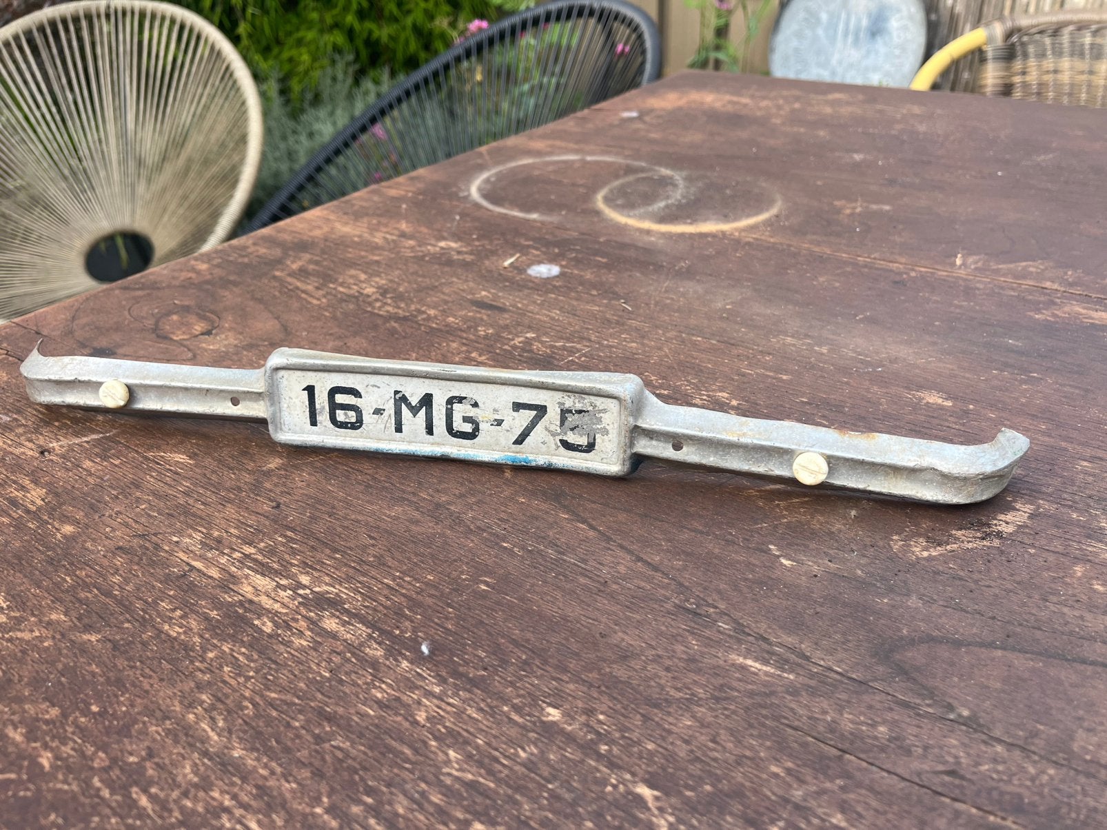 Antieke trapauto R16 bumper origineel MG FRANCE, Antiek en Kunst, Antiek | Speelgoed, Ophalen of Verzenden