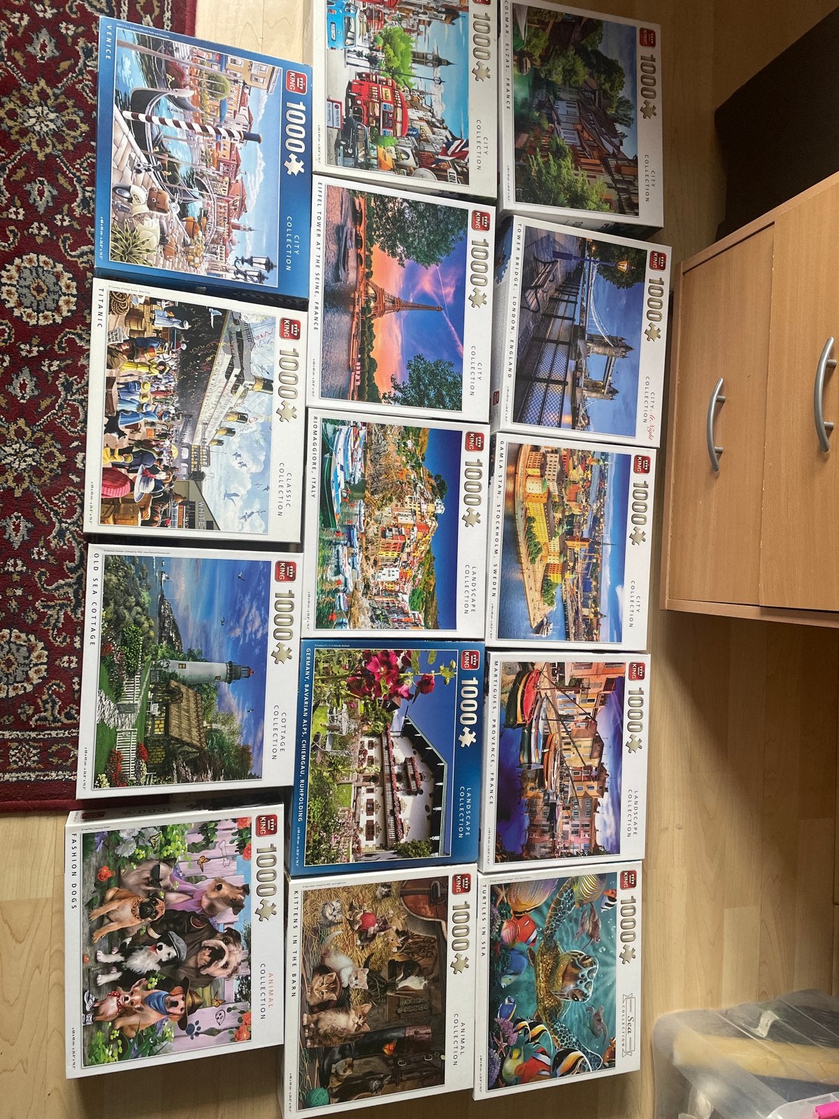 Grote collectie King legpuzzels 1000 stukjes, Ophalen of Verzenden, 500 t/m 1500 stukjes, Gebruikt, Legpuzzel