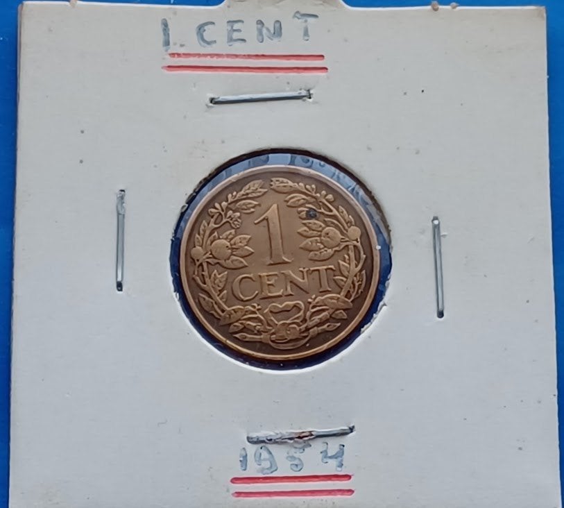 1 cent 1954 Nederlandse Antillen - Juliana, Verzenden, Koningin Juliana, 1 cent, Losse munt