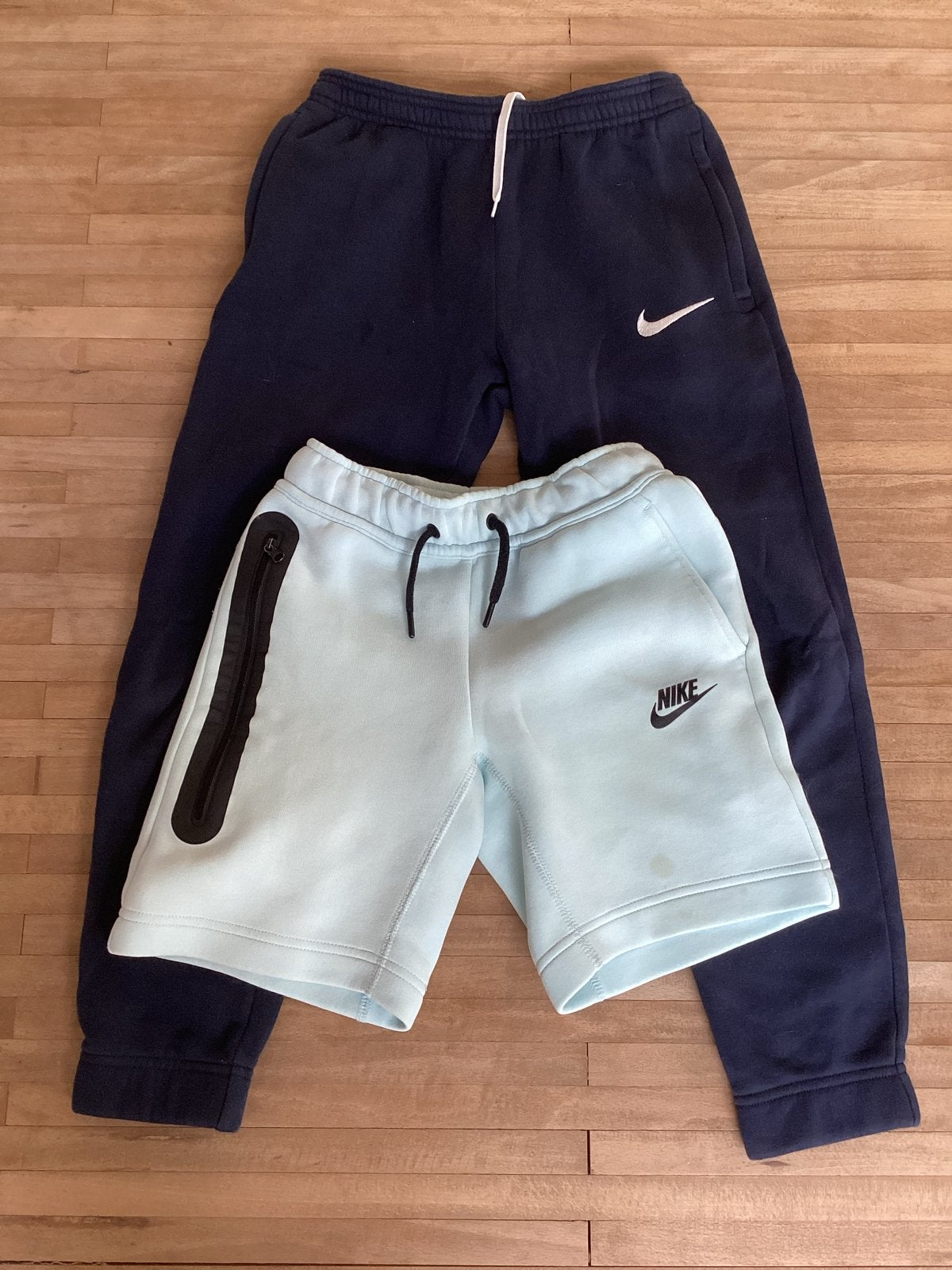 Nike lange en korte broek blauw maat 128-137  Nike Tech, Ophalen of Verzenden, Gebruikt, Jongen of Meisje, Broek