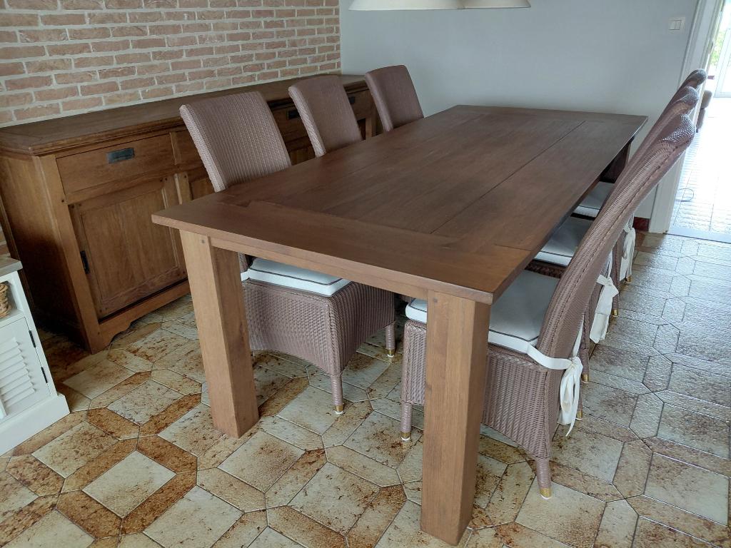 COMPLETE EETTAFEL, Huis en Inrichting, Tafels | Eettafels, Ophalen, 50 tot 100 cm, Zo goed als nieuw, Vijf personen of meer