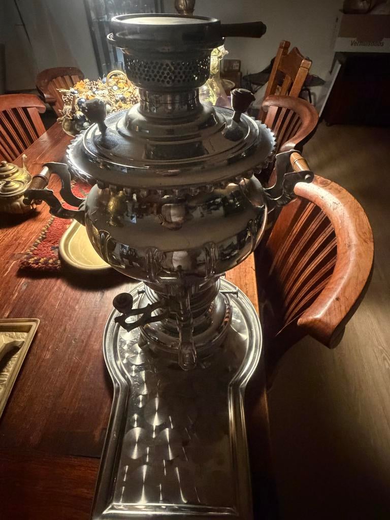 Antieke Iraanse Petroleum Samovar - Nikkel - ongebruikt, Ophalen of Verzenden