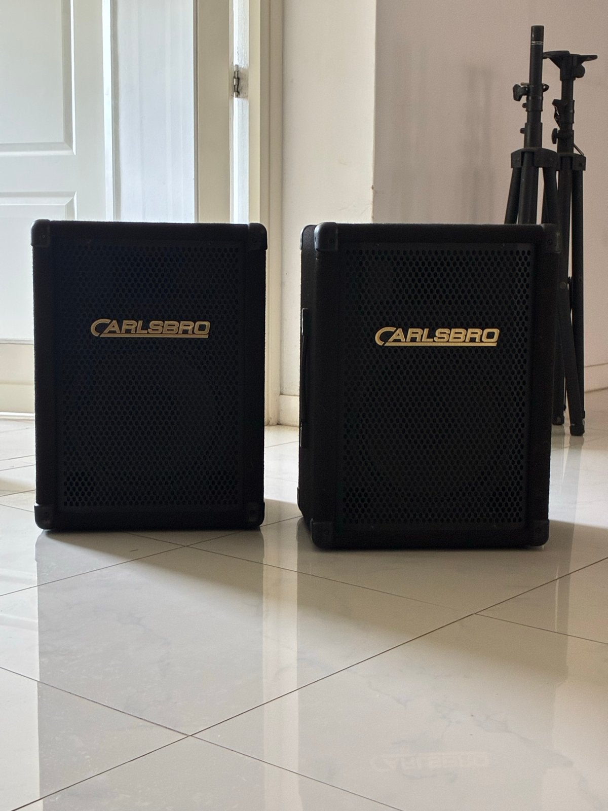Carlsbro Alpha 12-S PA Speakers – Set van 2, Gebruikt, 120 watt of meer, Front, Rear of Stereo speakers, Ophalen