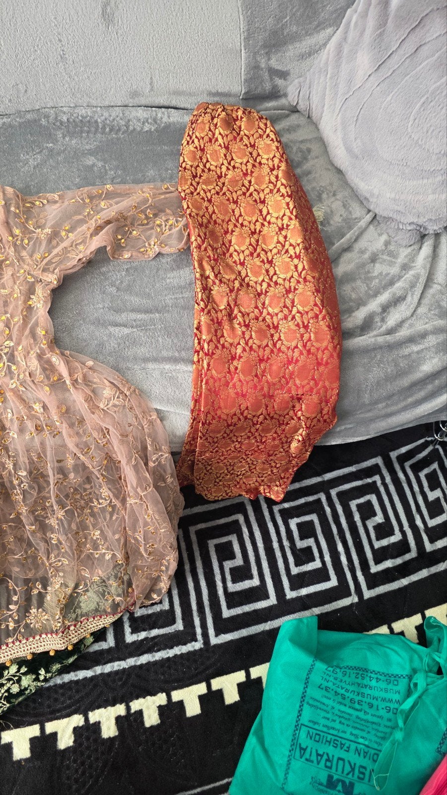 Mooie Indiase/Pakistaanse jurk met broek en dupata, Kleding | Dames, Jurken, Ophalen of Verzenden, Zo goed als nieuw, Meerkleurig