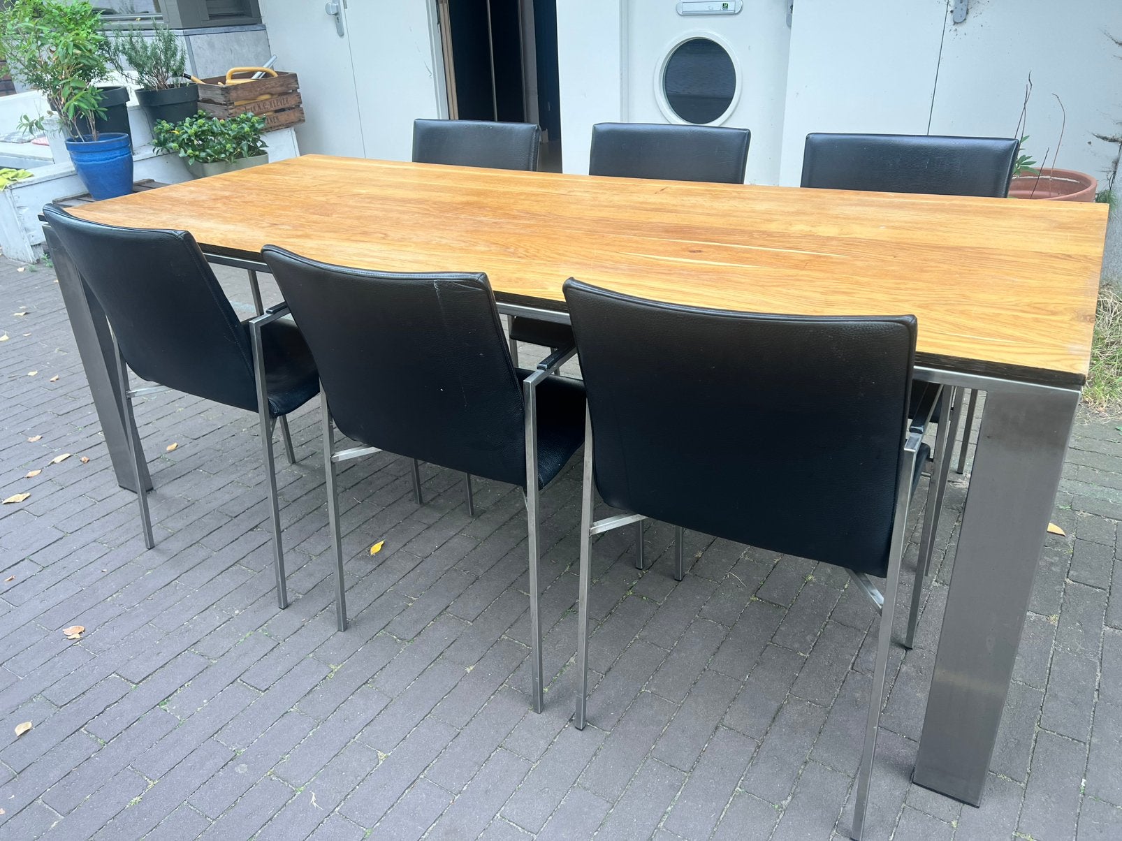 Foto 8 van Design eettafel met 6 stoelen 220x90