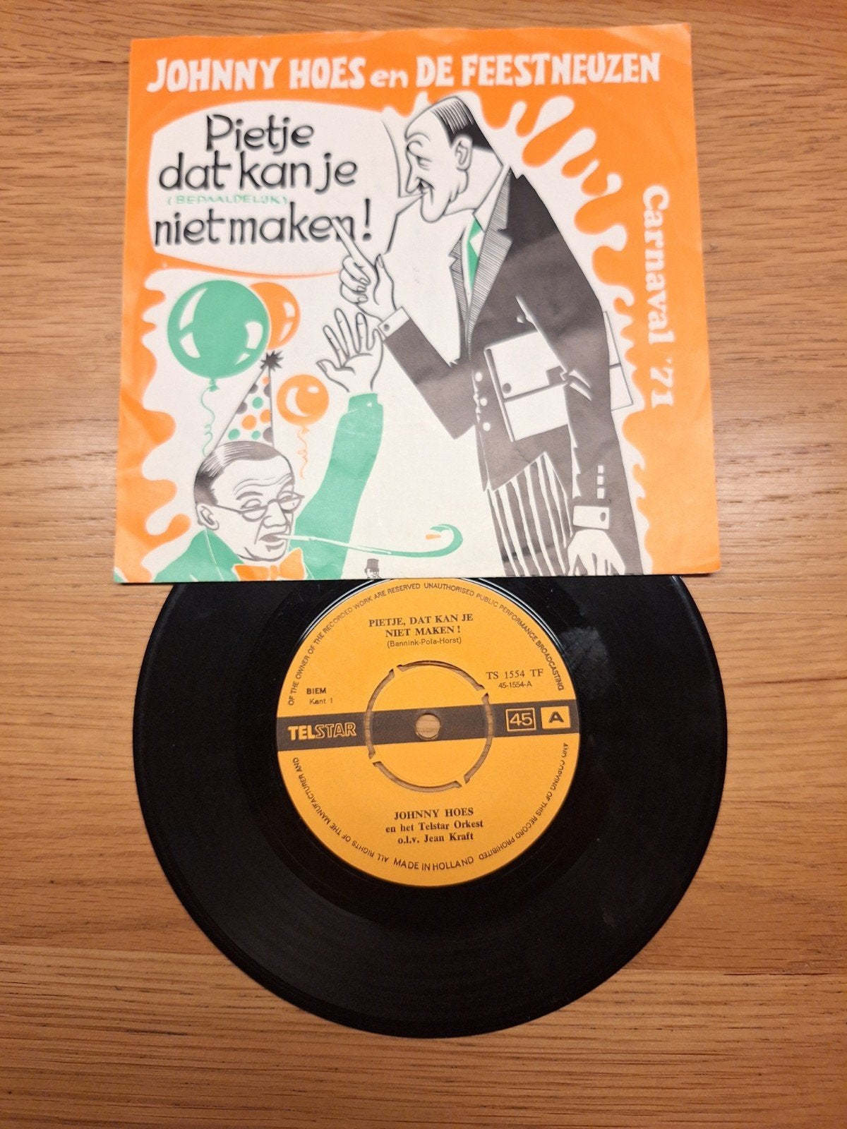 Johnny Hoes & De Feestneuzen - Pietje, dat kan je niet maken, Gebruikt, 7 inch, EP, Schlager