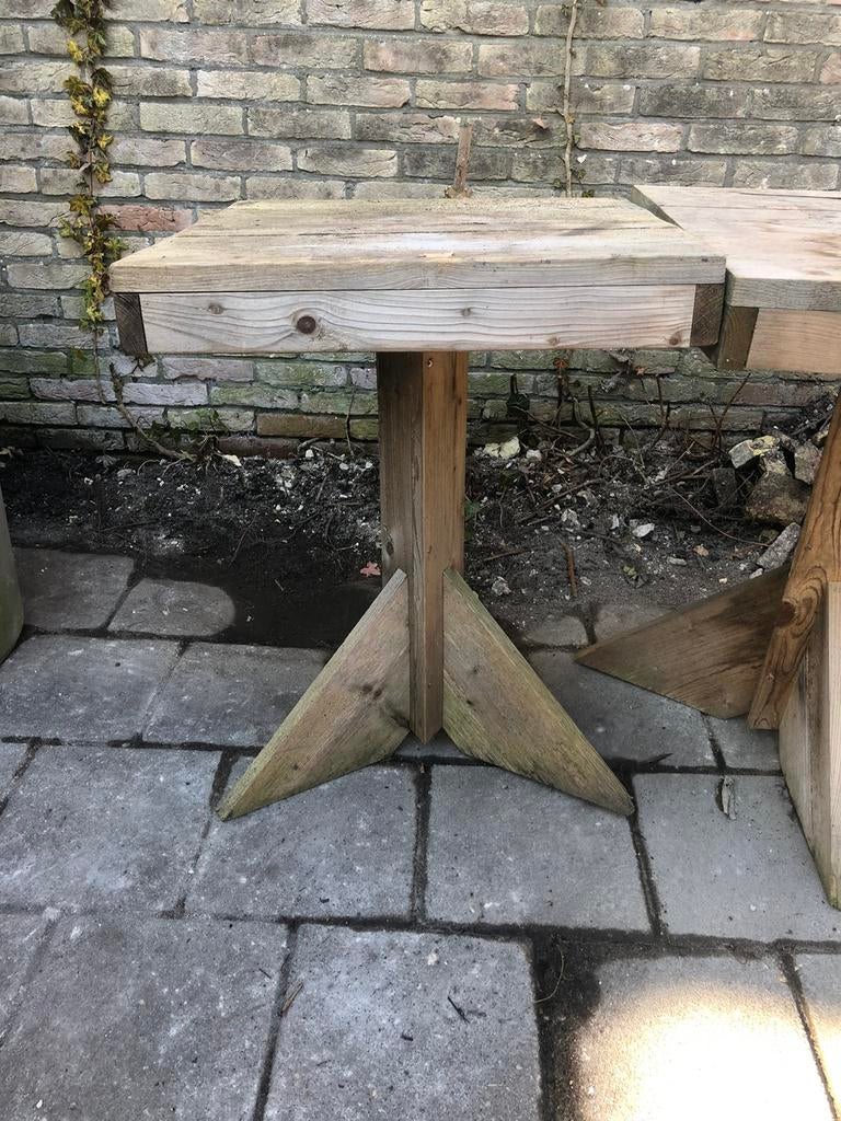 Houten tuintafels, Ophalen, Vierkant, Zo goed als nieuw, X