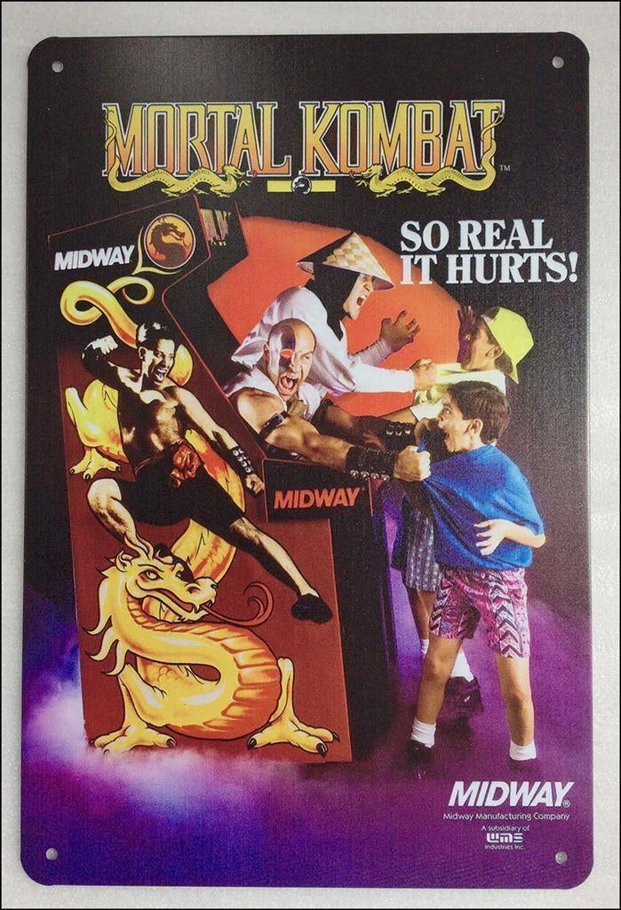 MORTAL KOMBAT METALEN Wandbord retro arcade poster, Spelcomputers en Games, Games | Overige, Vechten, 1 speler, Nieuw, Ophalen of Verzenden