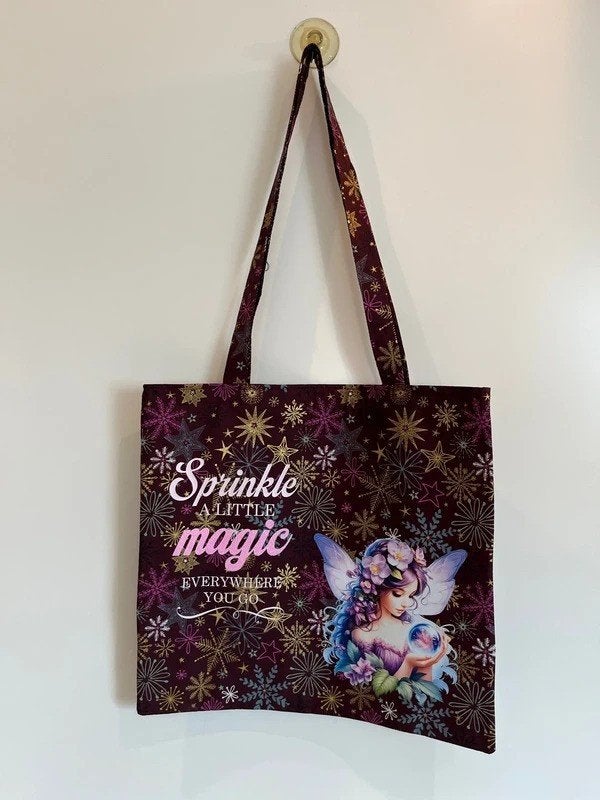 Handgemaakte Fee/Fairy Tote Bag – Sprinkle a little magic, Ophalen of Verzenden, Nieuw, Paars, Overige merken