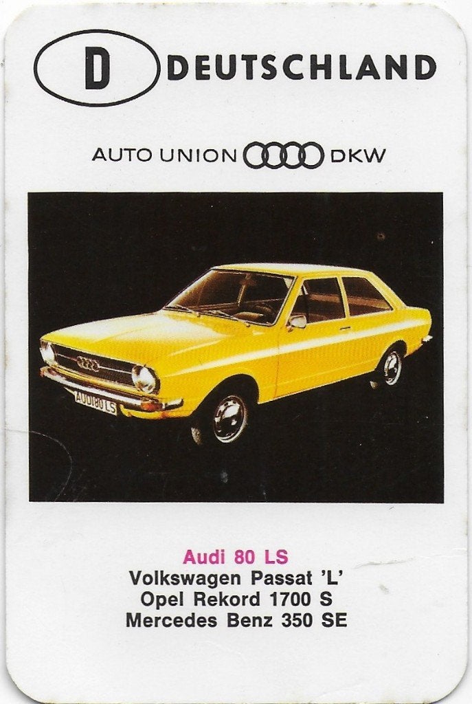 ak1016-- Autokaartje Deutschland Audi 80 LS, Ophalen of Verzenden, Zo goed als nieuw, Auto's