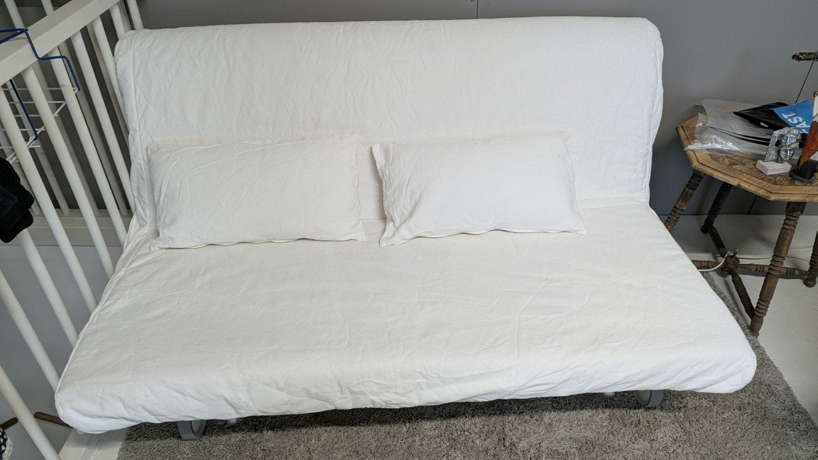 Slaapbank Ikea tweepersoonsbed, Ophalen, Wit, Tweepersoons, Zo goed als nieuw