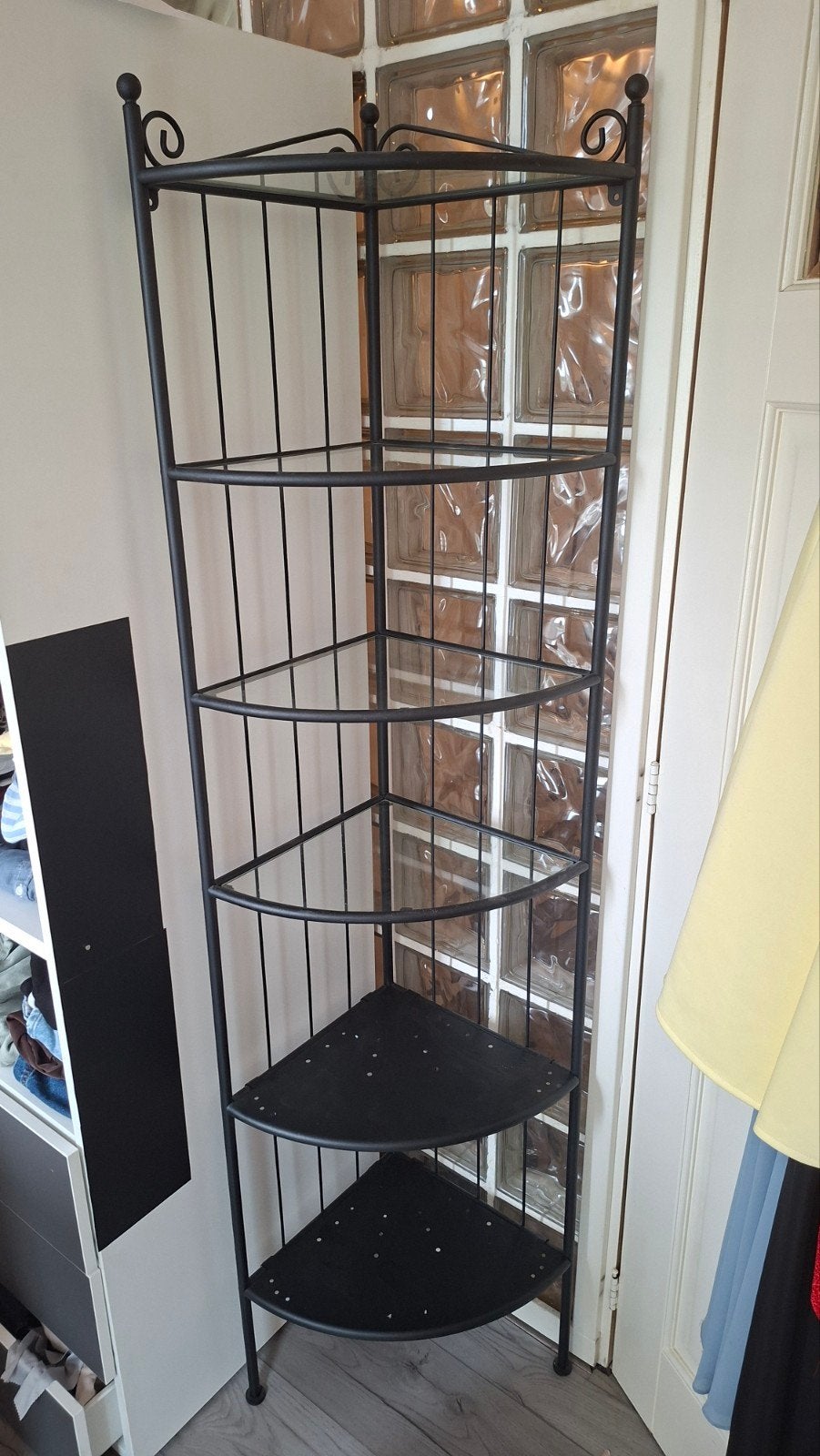 Zwart metalen hoekrek met 5 planken, Ophalen, Nieuw
