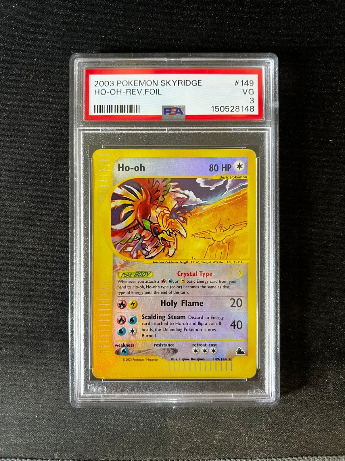 Ho-Oh 149 Reverse Holo Pokemon Kaart PSA 3, Ophalen of Verzenden, Zo goed als nieuw, Losse kaart, Foil
