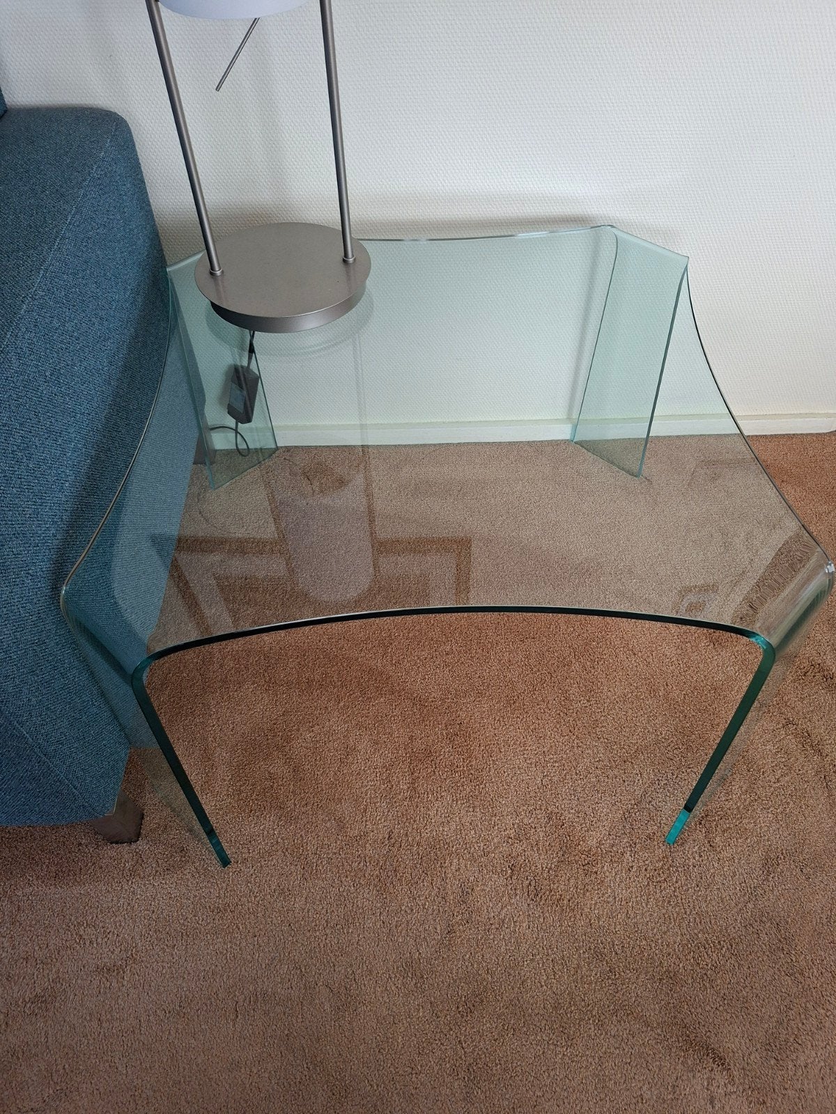 2 Glazen bijzettafels van Natuzzi 75x75x50, Ophalen, 50 – 75, Gebruikt, 50 tot 100 cm