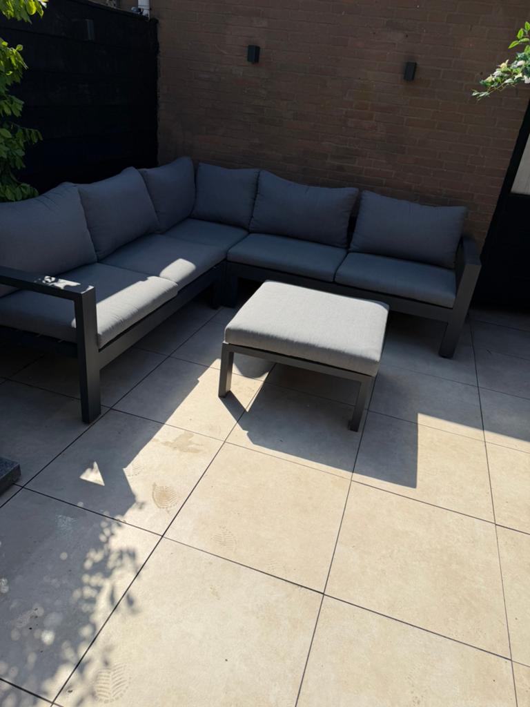 Vanaf juni beschikbaar lounge set, Tuin en Terras, Tuinsets en Loungesets, Gebruikt, Loungeset, Aluminium, 5 zitplaatsen, Bank