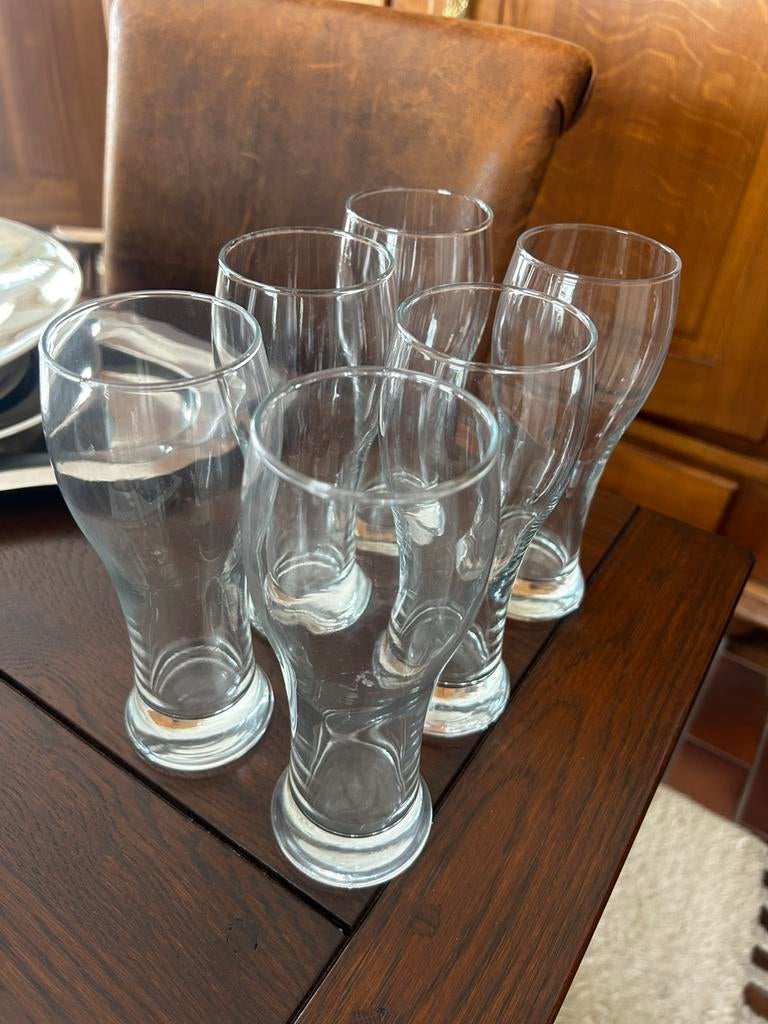 6 bierglazen / biervaasjes / pilsner glazen, Ophalen of Verzenden, Zo goed als nieuw