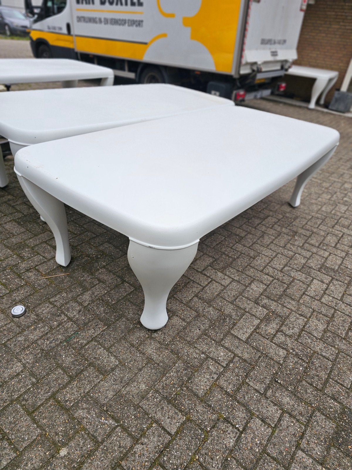 Polyester Tuintafel - Zeer Sterk - Nieuwstaat - 250x125x78, Tuin en Terras, Tuintafels, Overige materialen, Ophalen of Verzenden