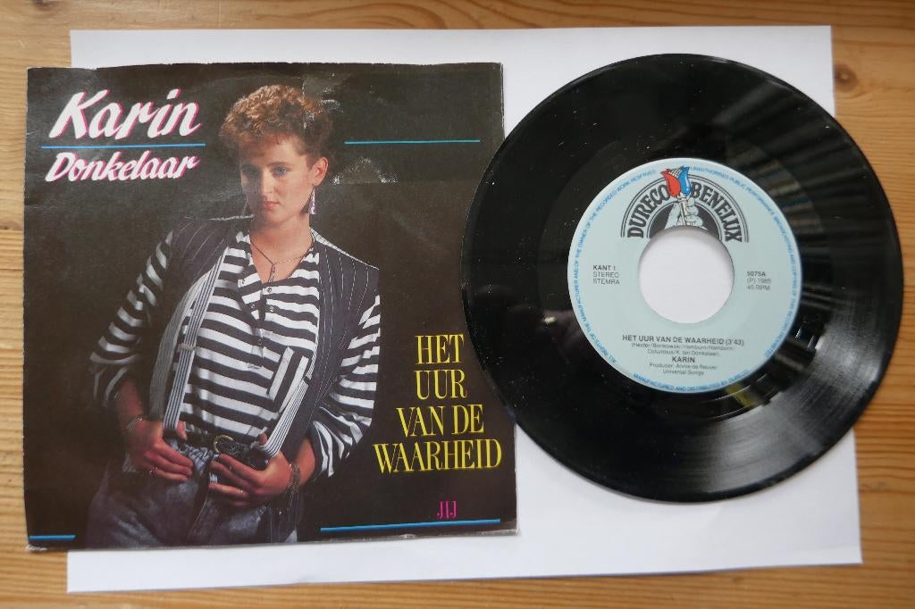 Single: Karin Donkelaar – Het Uur Van De Waarheid, Cd's en Dvd's, Vinyl | Nederlandstalig, Gebruikt, Levenslied of Smartlap, 1980 - 1989