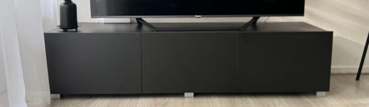 Calabas TV-meubel met 3 deuren - Mat zwart, Ophalen, Overige materialen, Nieuw, Minder dan 100 cm