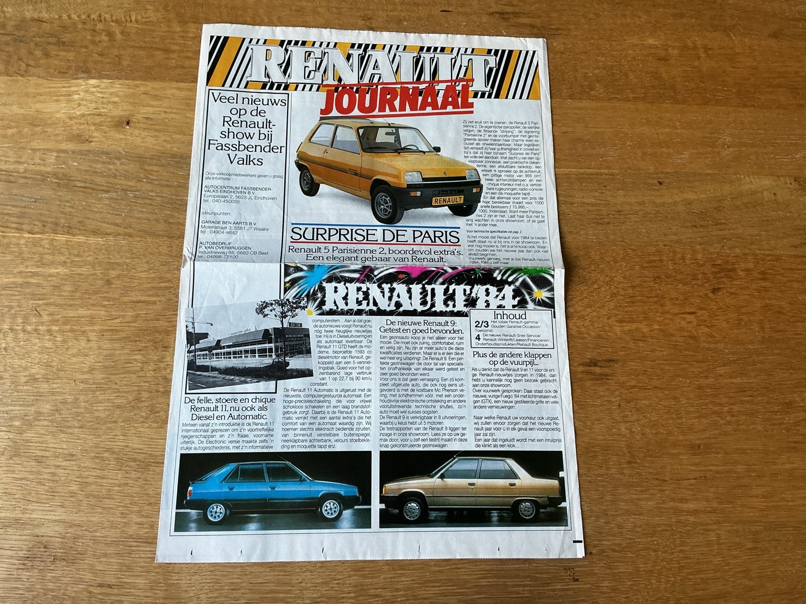 Renault Journaal -1984 Eindhoven, Ophalen of Verzenden, Gelezen, Renault