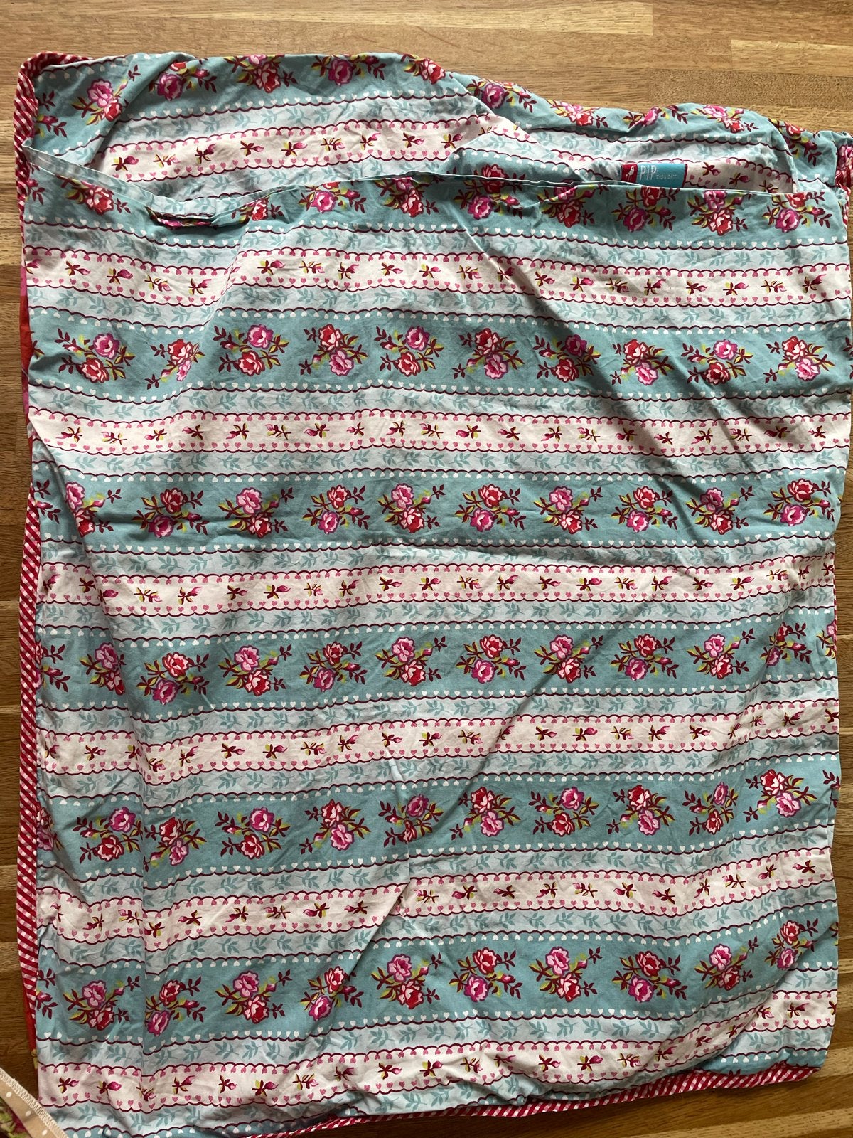 Pip Studio Dekbedovertrek Rood/Blauw Bloemenprint Eenpersoon, Ophalen, Gebruikt, Eenpersoons, Dekbedovertrek