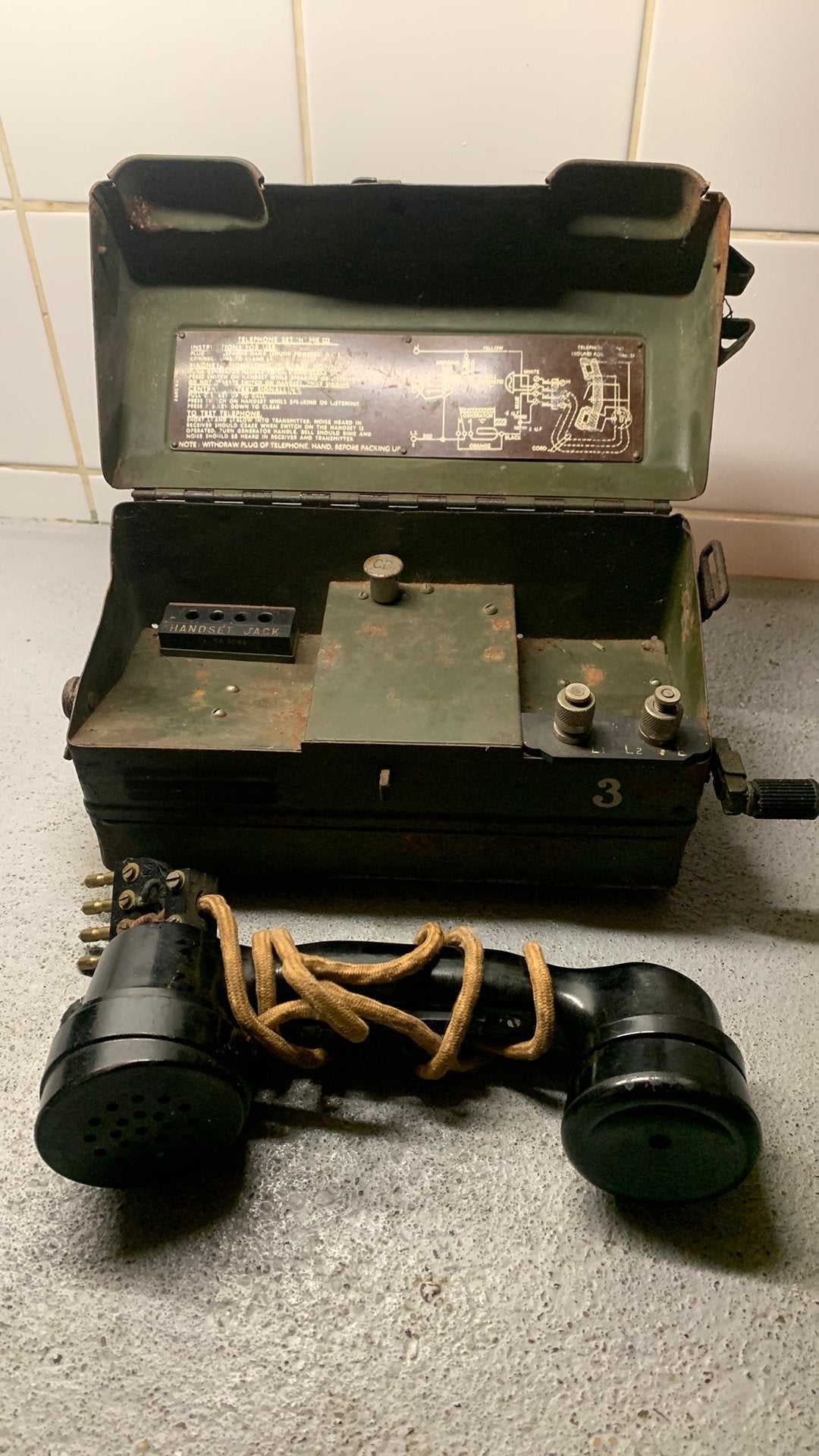 Britse WW2 telephone set ‘H’ Mk 3, Ophalen of Verzenden, Engeland
