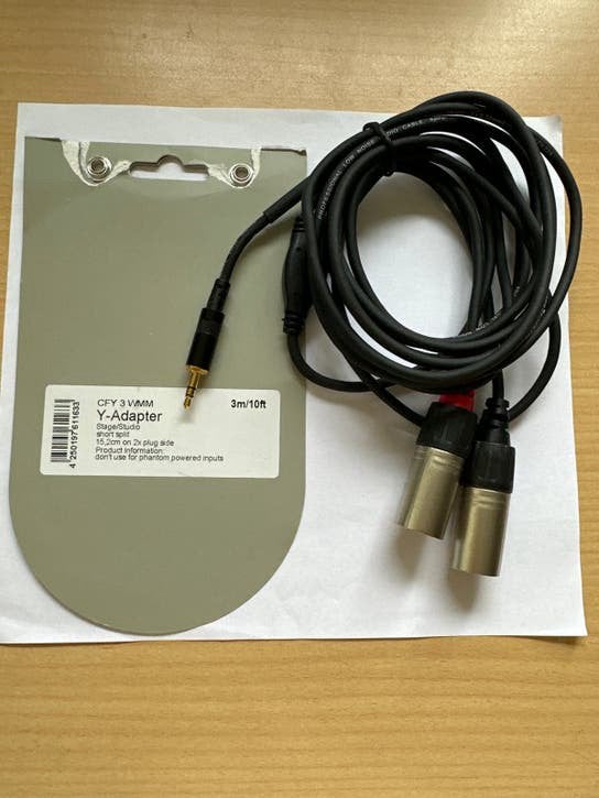 Cordial CFM 3 MV Y-adapter kabel 3m, Muziek en Instrumenten, Ophalen of Verzenden, Nieuw, Apparatuur