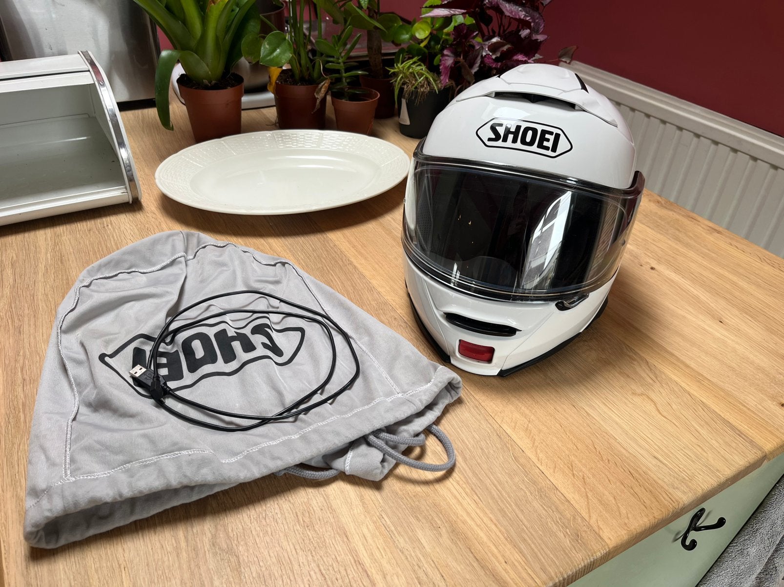 Shoei neotec 2 incl sena srl 2 maat m, Motoren, Kleding | Motorhelmen, Ophalen of Verzenden, Tweedehands, Systeemhelm, Shoei