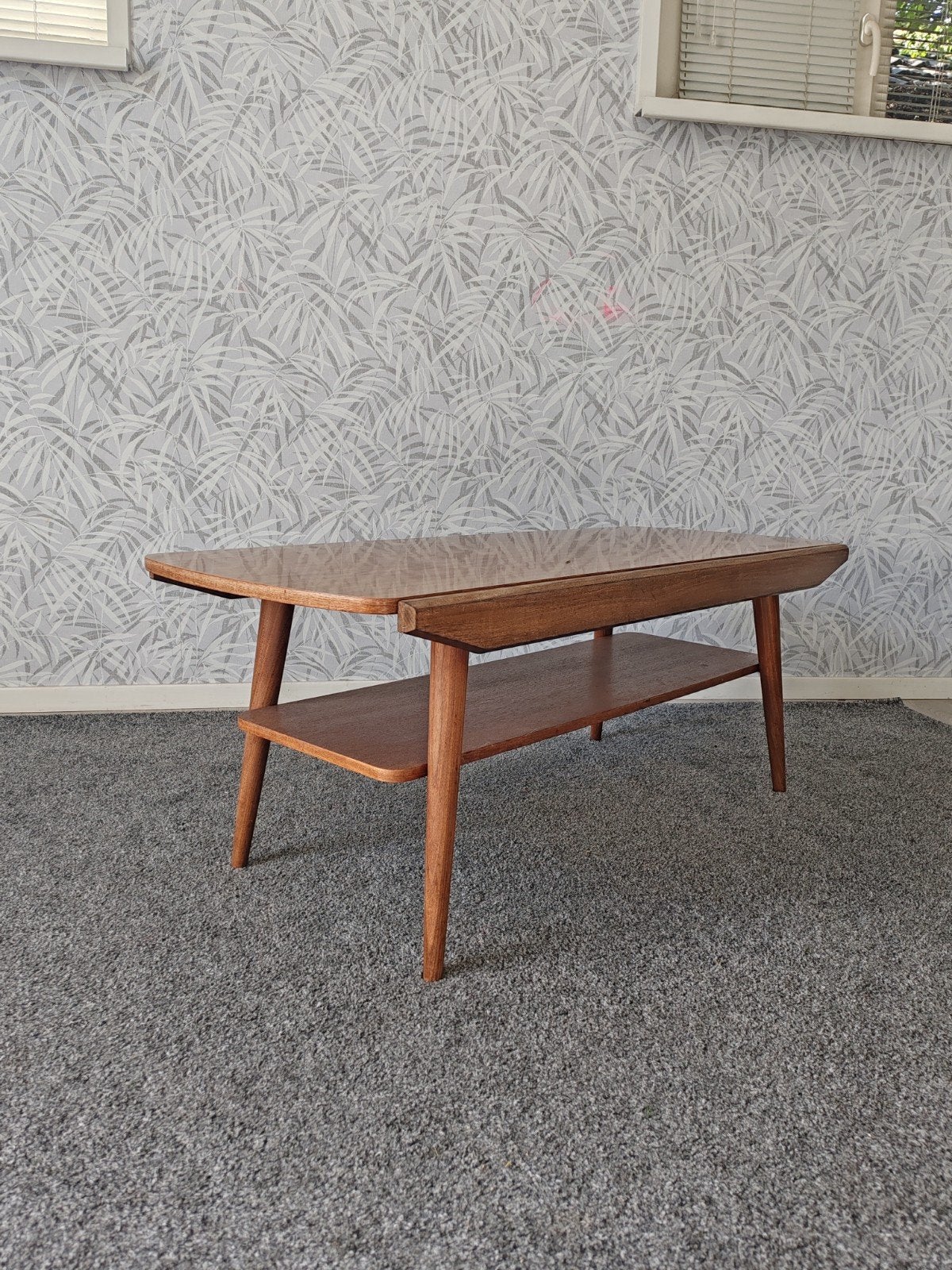 Vintage Teakhouten Salontafel Webe*, Gebruikt, 100 tot 150 cm, Vintage, Deens design, Mid-century modern, Onbekend