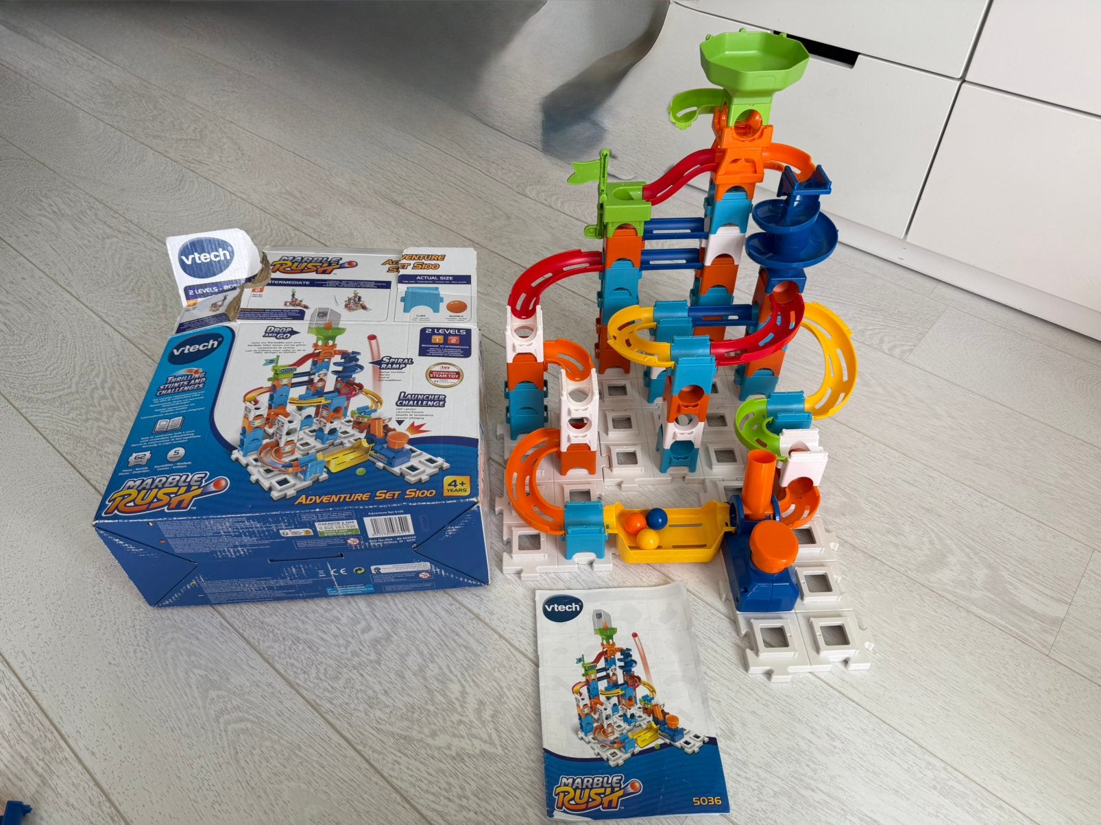 VTech Marble Rush Adventure Set S100 knikkerbaan, Ophalen of Verzenden, Zo goed als nieuw, 4 tot 6 jaar