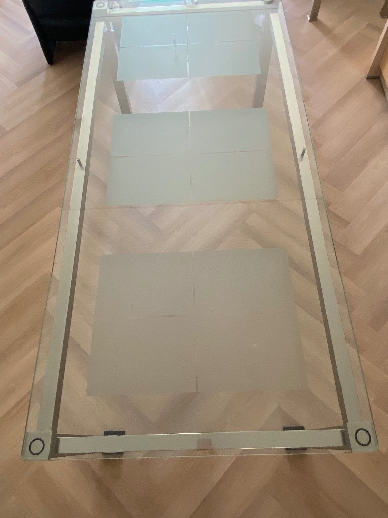 Mooie glazen eettafel merk Quattro GRATIS, Huis en Inrichting, Tafels | Eettafels, Ophalen, Gebruikt, 50 tot 100 cm, Vijf personen of meer