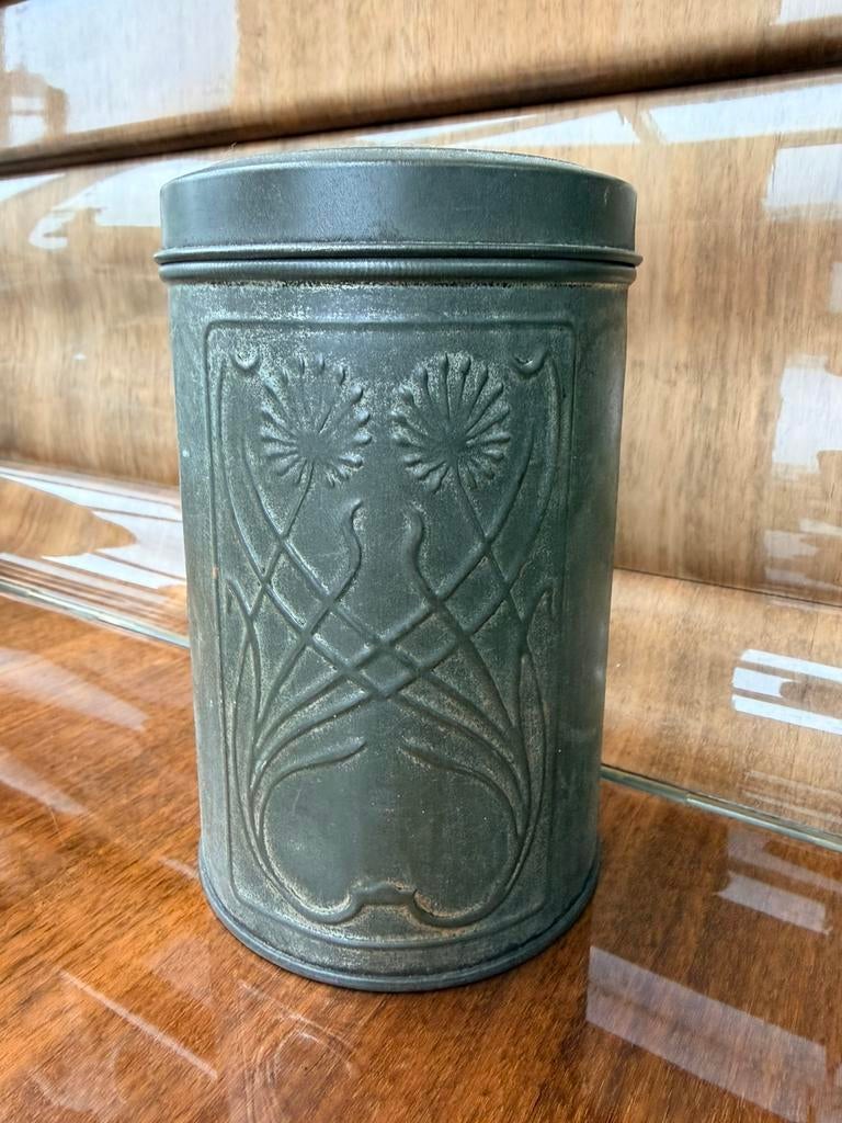 Jugendstil theeblik / biscuitblik ca. 1900 – Art Nouveau, Antiek en Kunst, Antiek | Tin, Ophalen of Verzenden