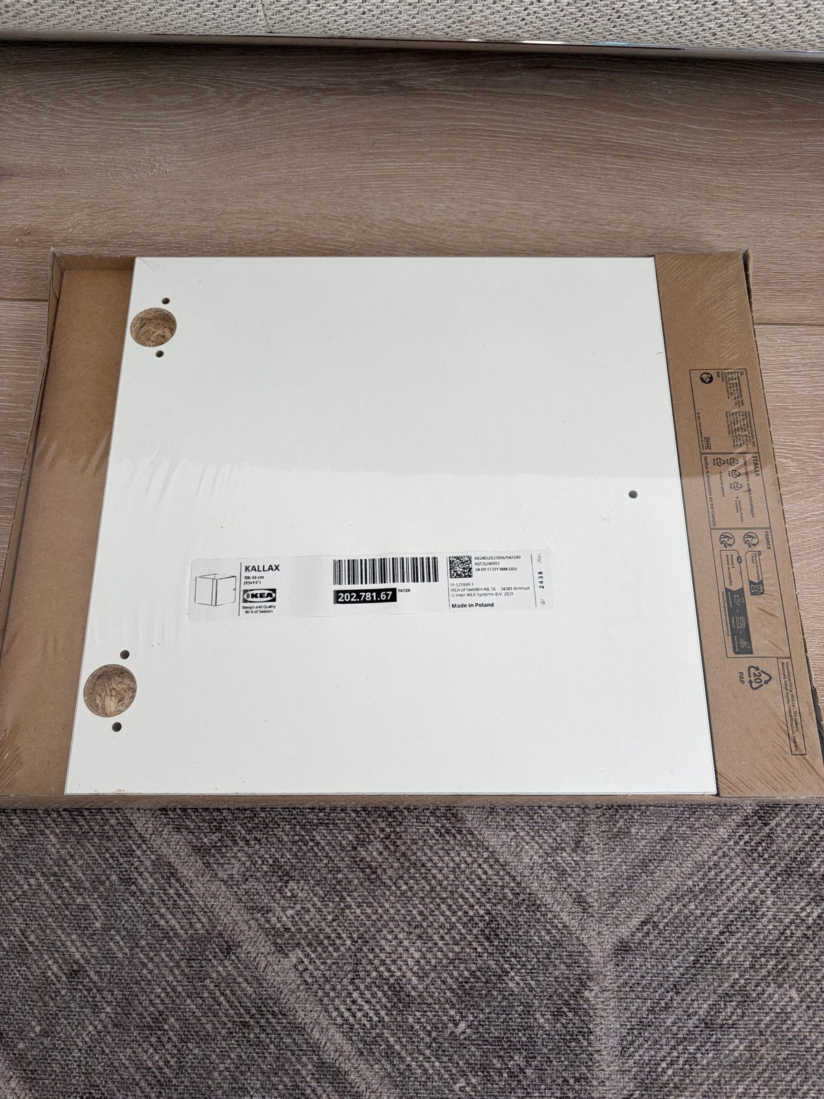 IKEA KALLAX Inzet met deur, wit, 33x33 cm in verpakking, Ophalen, Nieuw