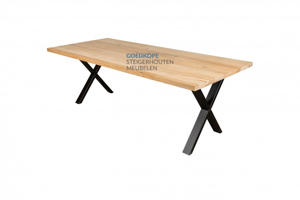 Eiken tafel Eiken tafelblad Boomstamtafel Eiken, Niet ingevuld, 100 tot 150 cm, Nieuw, Ophalen of Verzenden