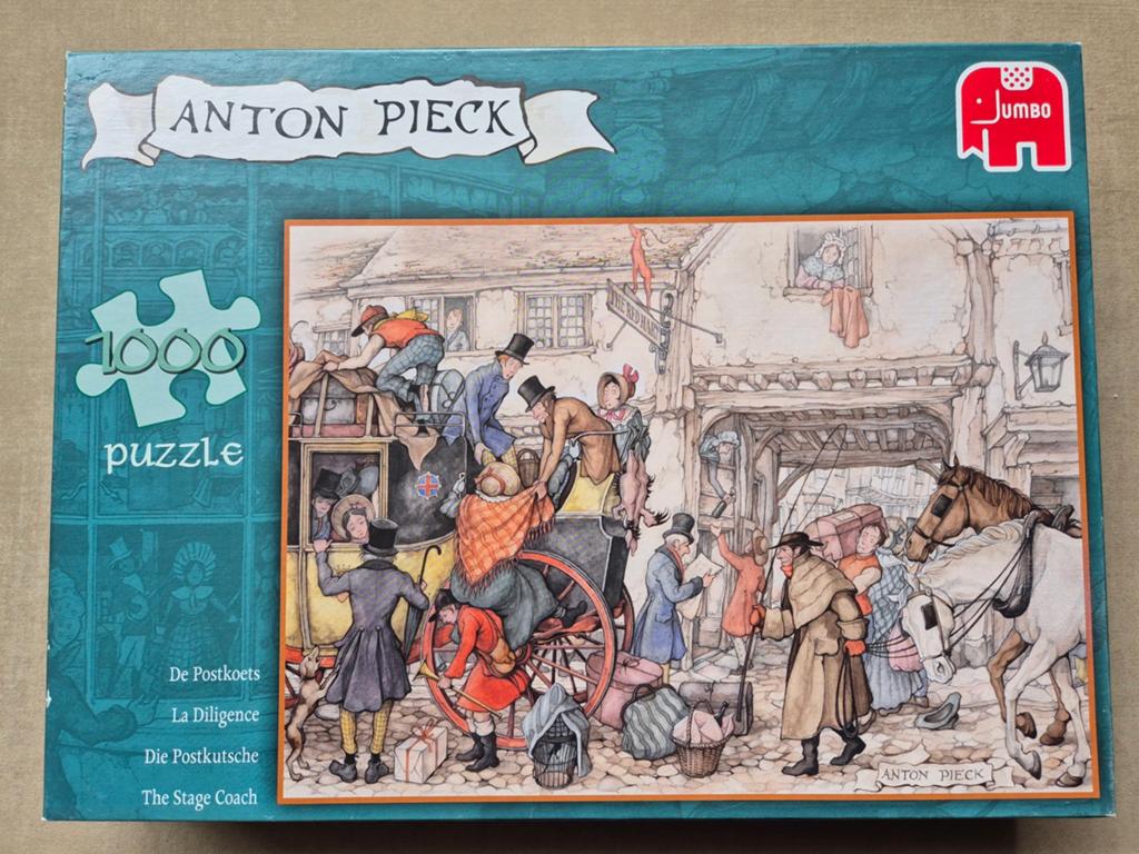 Anton Pieck  Puzzel -De Postkoets, Ophalen of Verzenden, 500 t/m 1500 stukjes, Gebruikt, Legpuzzel