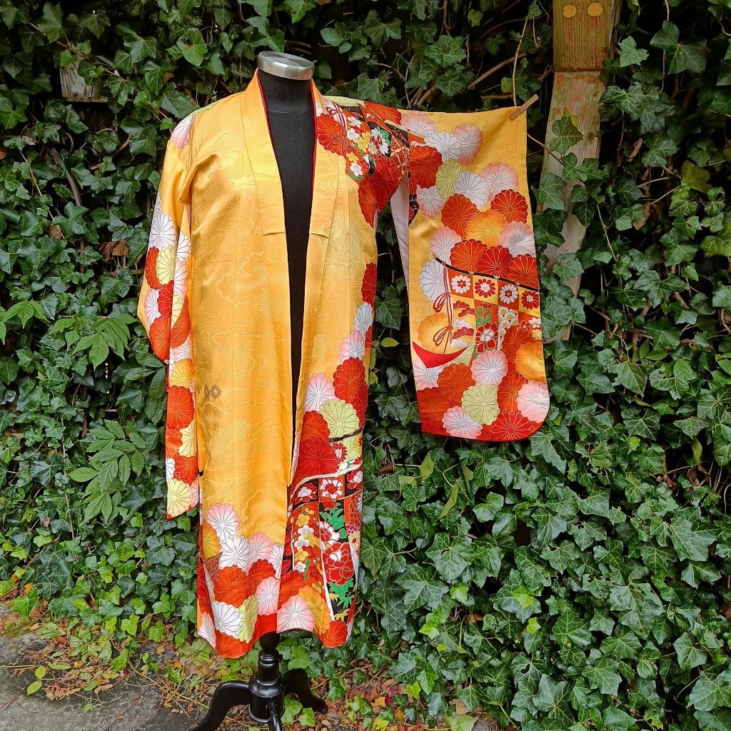 Handmade Japanse Kimono M, Maat 38/40 (M), Overige typen, Meerkleurig, Ophalen of Verzenden