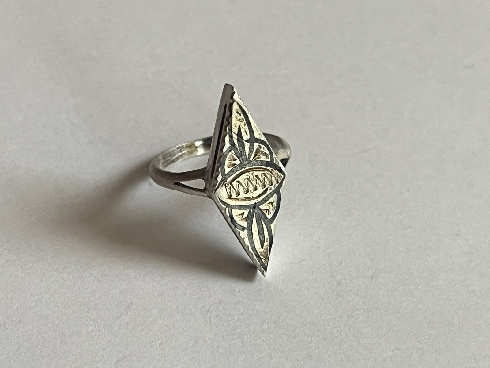 Vintage ring zilver Kubachi, Verzenden, Zo goed als nieuw, Zilver, Zilver