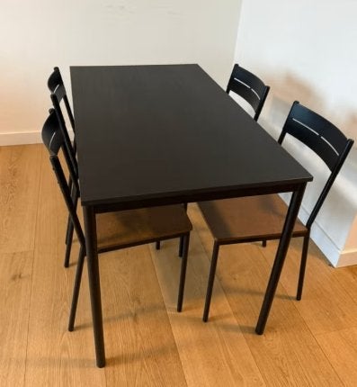 Dining table with 4 chairs, Ophalen, 100 tot 150 cm, Overige materialen, 50 tot 100 cm