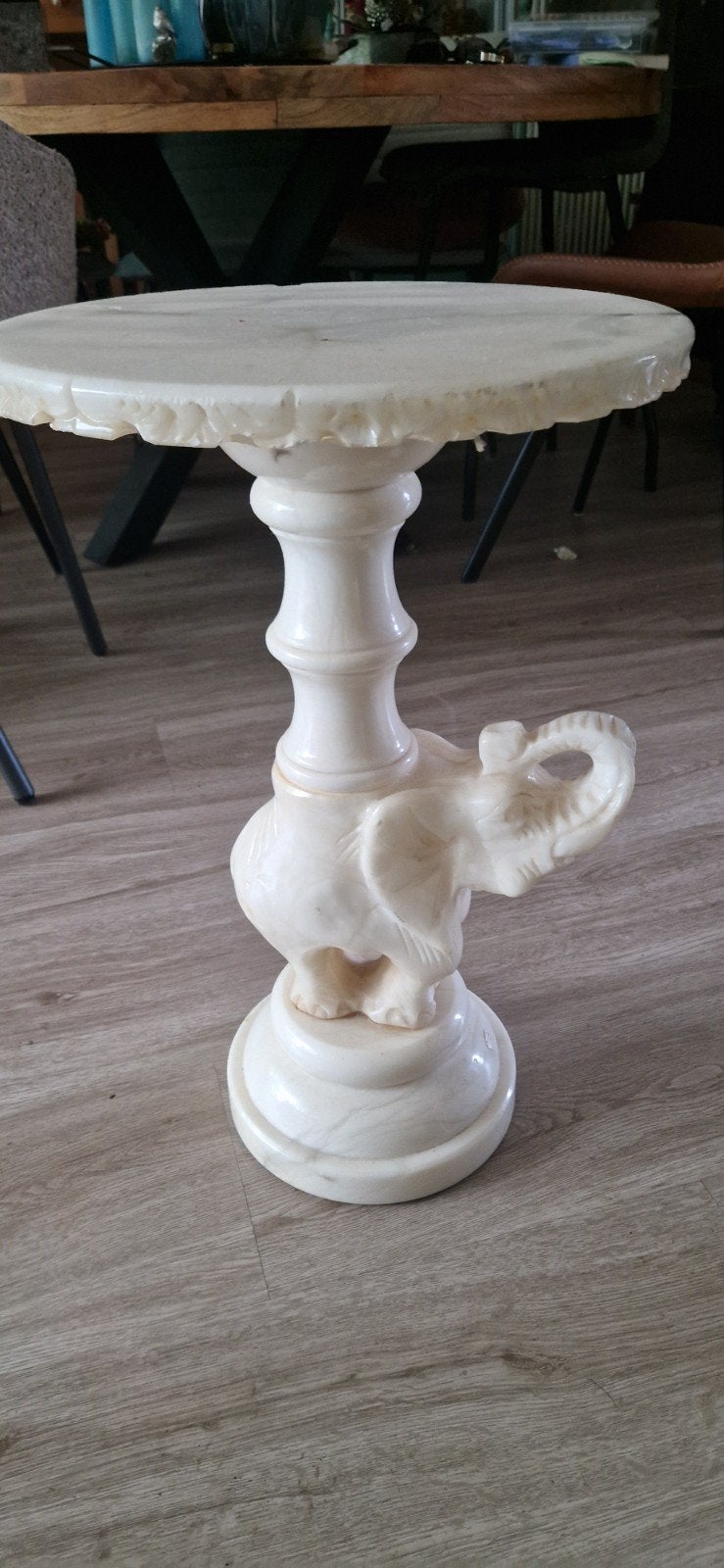 Vintage albasten bijzettafel met olifant, Ophalen
