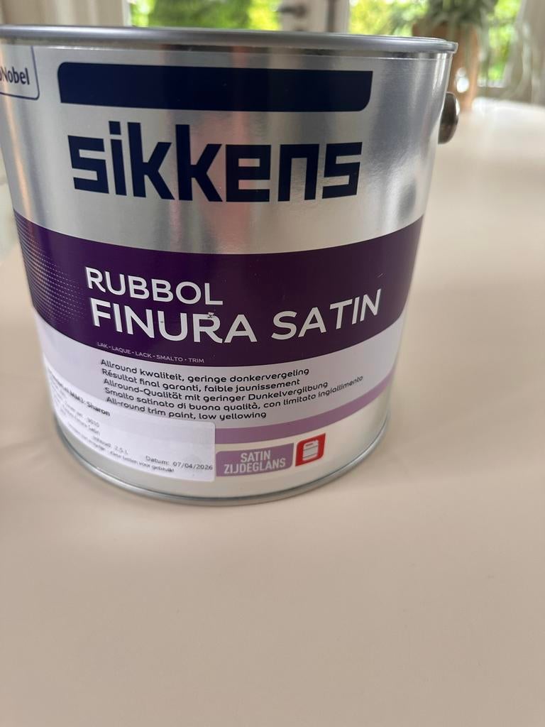 Sikkens Rubbol Finura Satin RAL 9010 Reinwit 2.5L, Ophalen of Verzenden, Nieuw, Overige typen