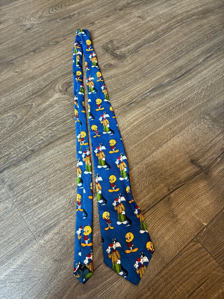 Looney Tunes - Sylvester en Tweety Stropdas, Kleding | Heren, Stropdassen, Blauw, Ophalen of Verzenden, Met patroon, Warner Bros