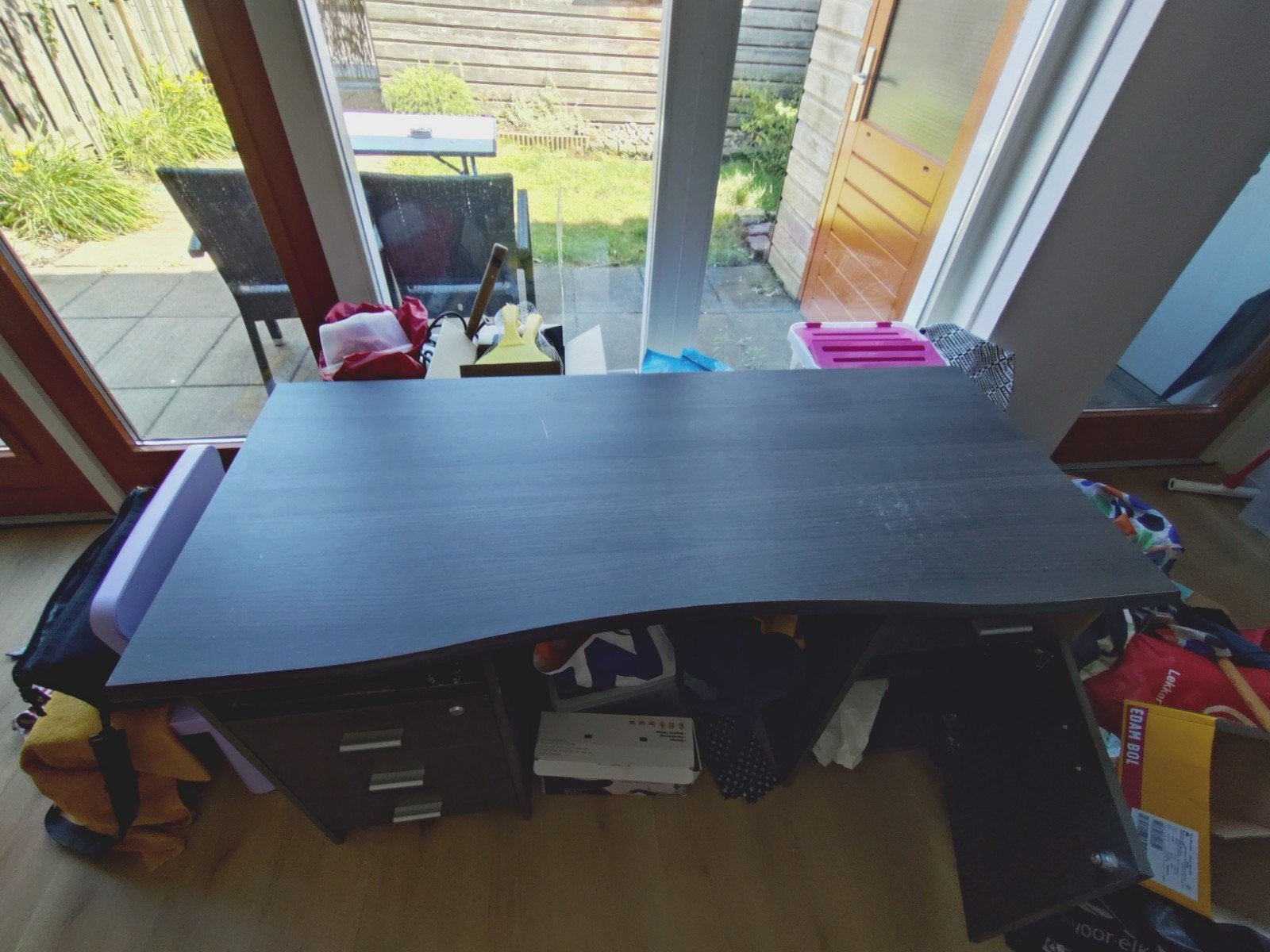 Bureau 135x60x75, Ophalen, Gebruikt, Bureau-kast combinatie