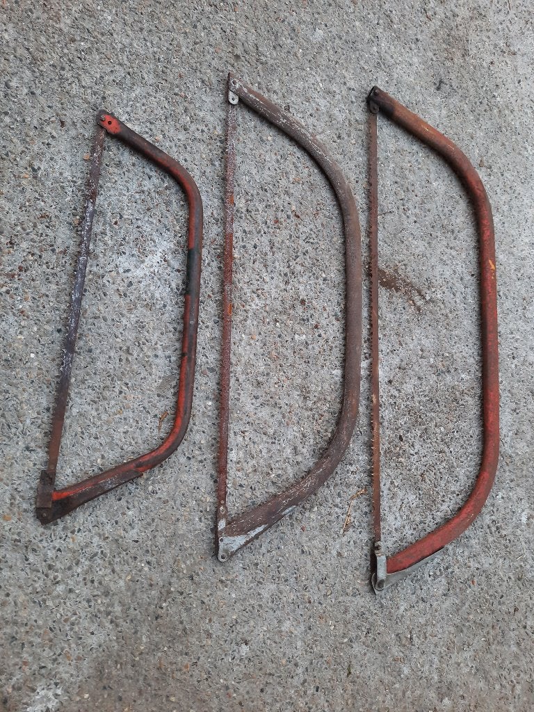 Diverse spanzagen / beugelzagen, Tuin en Terras, Handzagen, Ophalen, Gebruikt, Beugelzaag, Overige merken